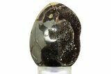 Septarian Dragon Egg Geode - Sparkly Black Crystals #344442-1